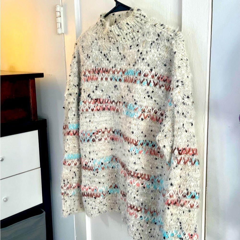 Anthropologie Raga Soft and Cozy Knit Sweater with Sparkle Thread Warm and Fuzzy